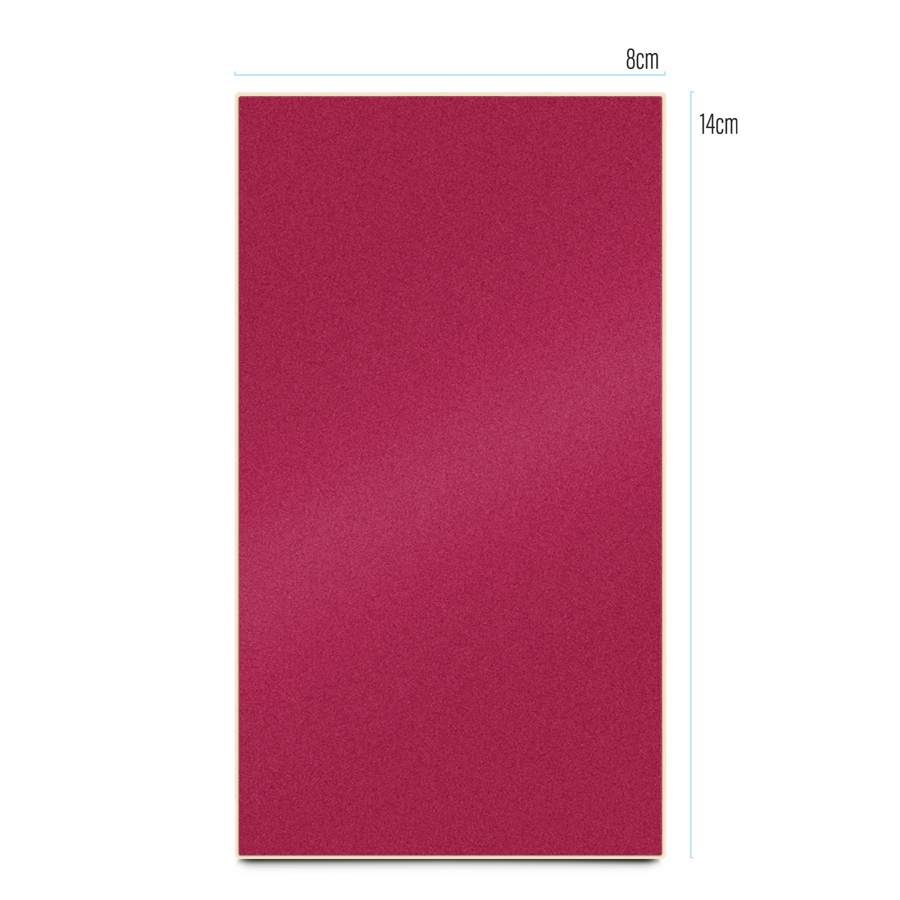 Reflektierende Aufkleber Textil Stoff „DIY“ in Farbvariante „Rot“ zum selbst zuschneiden. Produktgröße und Schnittform von REFLECTIVE Berlin.