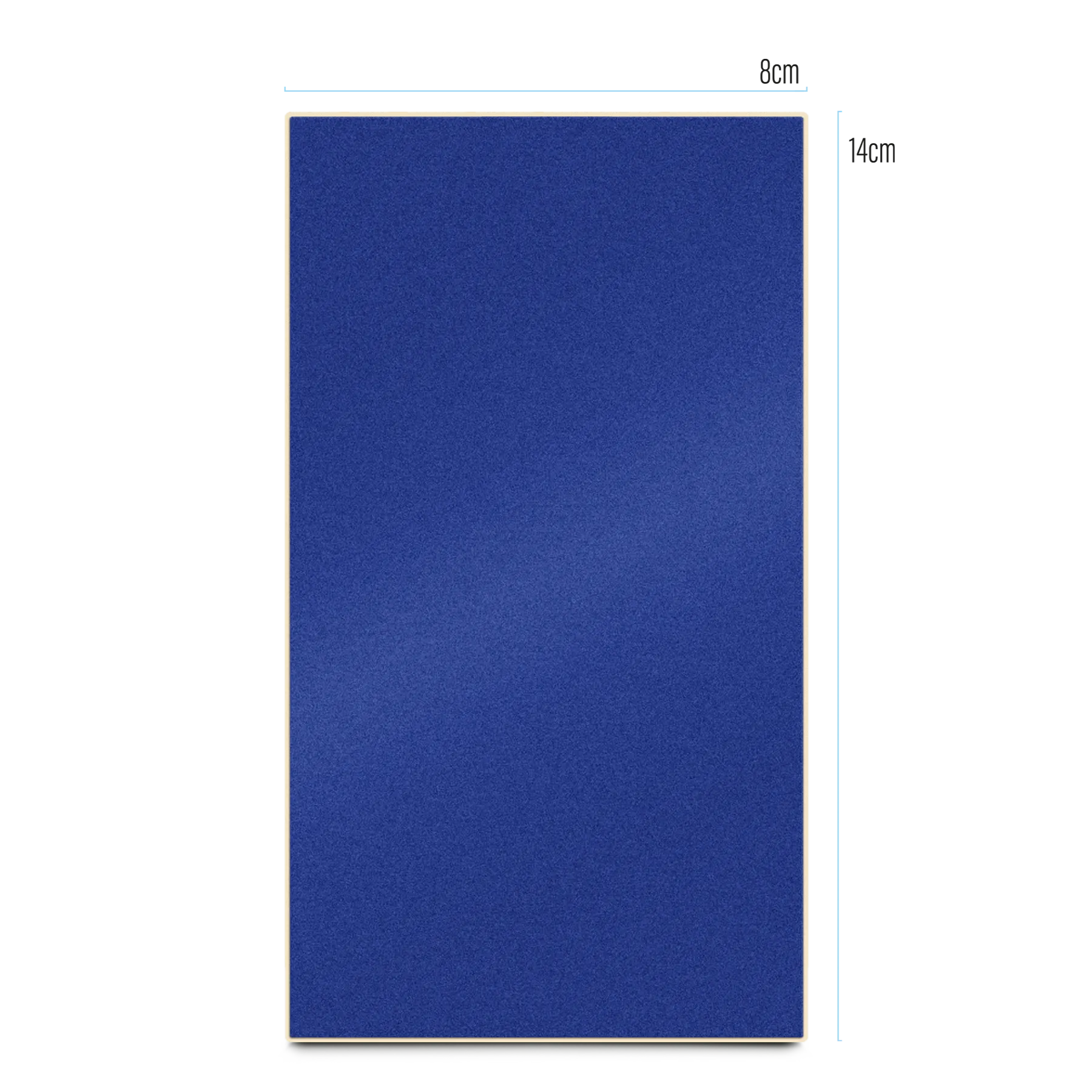 Reflektierende Aufkleber Textil Stoff „DIY“ in Farbvariante „Blau“ zum selbst zuschneiden. Produktgröße und Schnittform von REFLECTIVE Berlin.