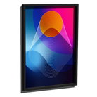 Reflektierende Aufkleber Folie XXL „Venus“ mit abstrakten Formen in Blauen, orangen und pinken Farbtönen, in Bilderrahmen von REFLECTIVE Berlin.