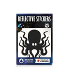 Reflektierender Aufkleber „Kraken“ in Farbvariante „schwarz“ in Produktverpackung von REFLECTIVE Berlin.