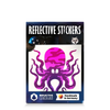 Reflektierender Aufkleber „Kraken“ in Farbvariante „Lila“ in Produktverpackung von REFLECTIVE Berlin.