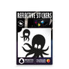 Reflektierender Aufkleber „Oktopus“ in Farbvariante „schwarz“ in Produktverpackung von REFLECTIVE Berlin.