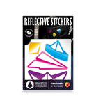 Reflektierender Aufkleber „Papierfalter“ in Farbvariante „Regenbogen“. Im Set sind 4 reflektierende Sticker enthalten. Von REFLECTIVE Berlin.