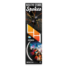 Reflektierender Speichen Aufkleber „Spokes“ in Farbvariante „Feuer“ in Produktverpackung von REFLECTIVE Berlin.