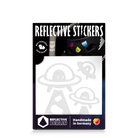 Reflektierender Aufkleber „UFO“ in Farbvariante „weiß“ in Produktverpackung von REFLECTIVE Berlin.