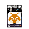 Reflektierender Aufkleber „Wolf“ in Farbvariante „Fuchs“ in Produktverpackung von REFLECTIVE Berlin.