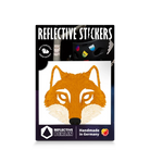 Reflektierender Aufkleber „Wolf“ in Farbvariante „Fuchs“ in Produktverpackung von REFLECTIVE Berlin.
