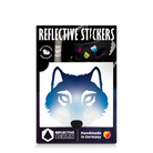 Reflektierender Aufkleber „Wolf“ in Farbvariante „Himmel“ in Produktverpackung von REFLECTIVE Berlin.