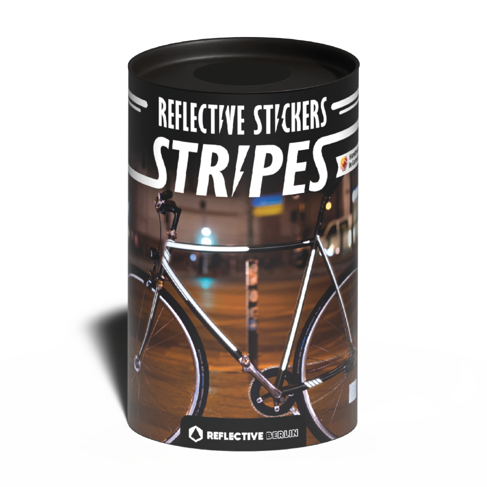 Reflexstreifen, Reflektierende Sticker - Black STRIPES – REFLECTIVE Berlin