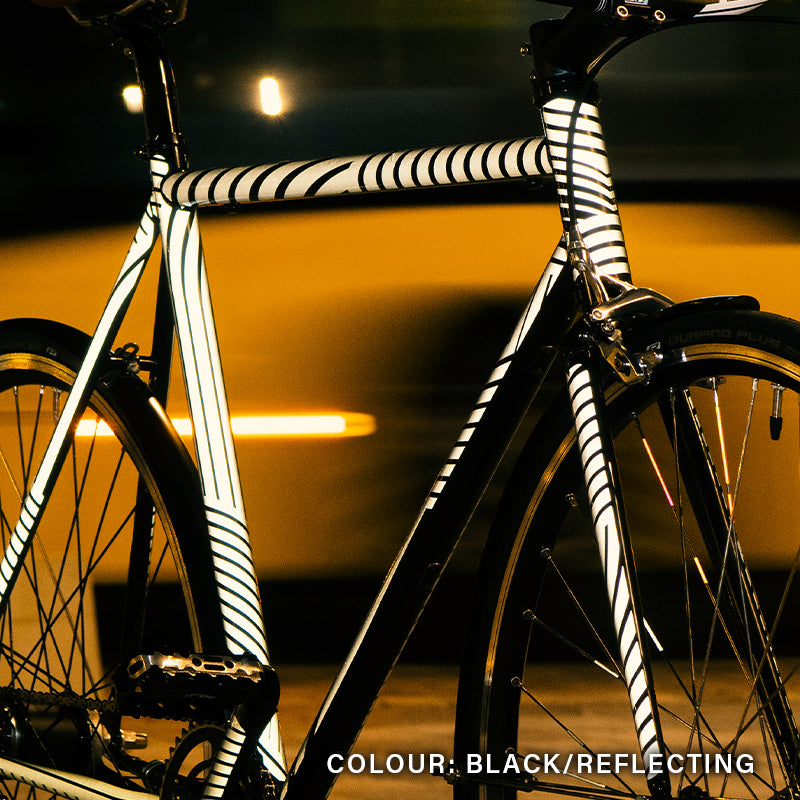 Fahrrad schwarz, foliert, Reflexfolie, Aufkleber Design