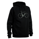 Kapuzenpullover, schwarz, mit Fahrrad Aufdruck, reflektierend, Produktbild