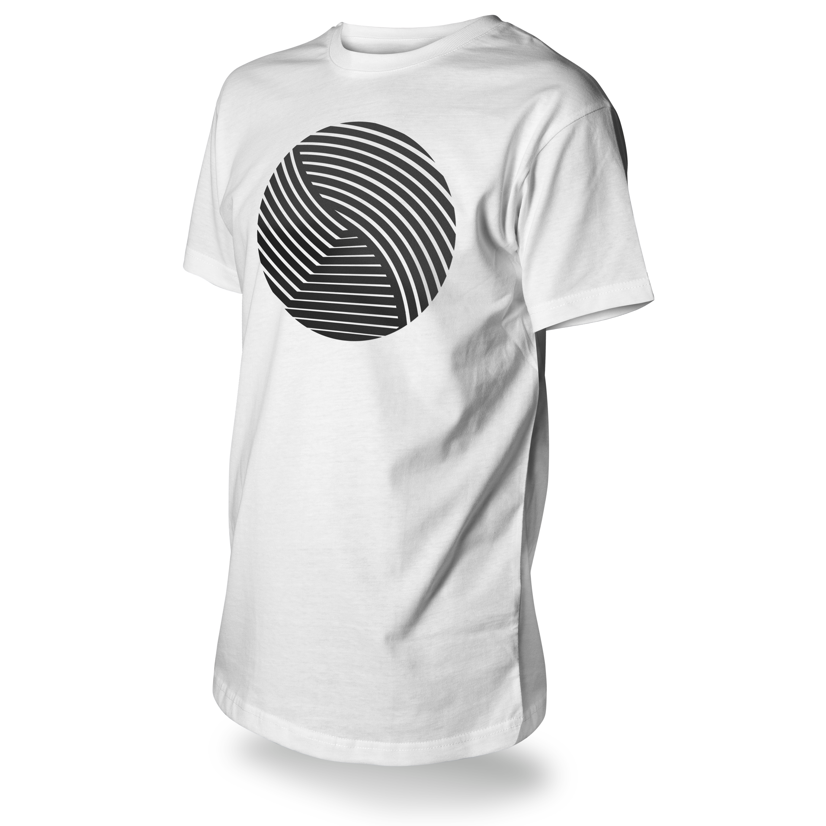 Reflective T-SHIRT, product picture front, white, Swirl