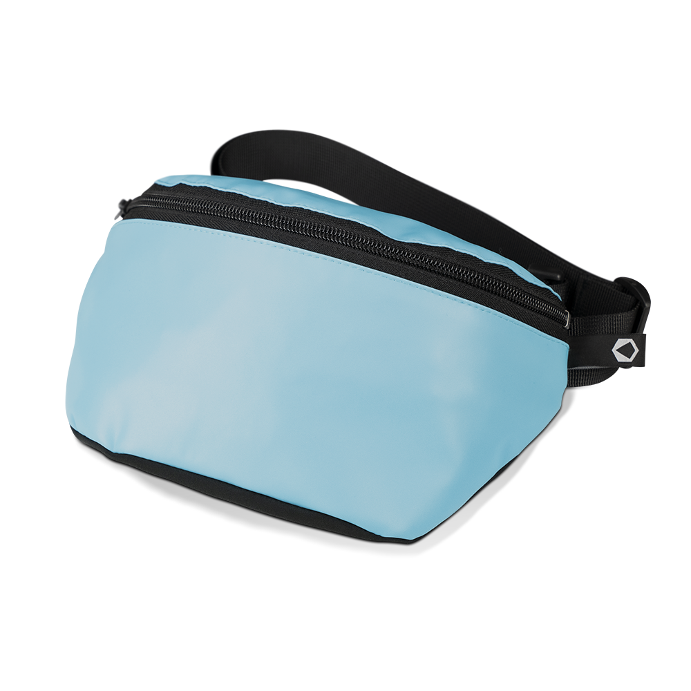Front of the Curacao blue reflective pouch 