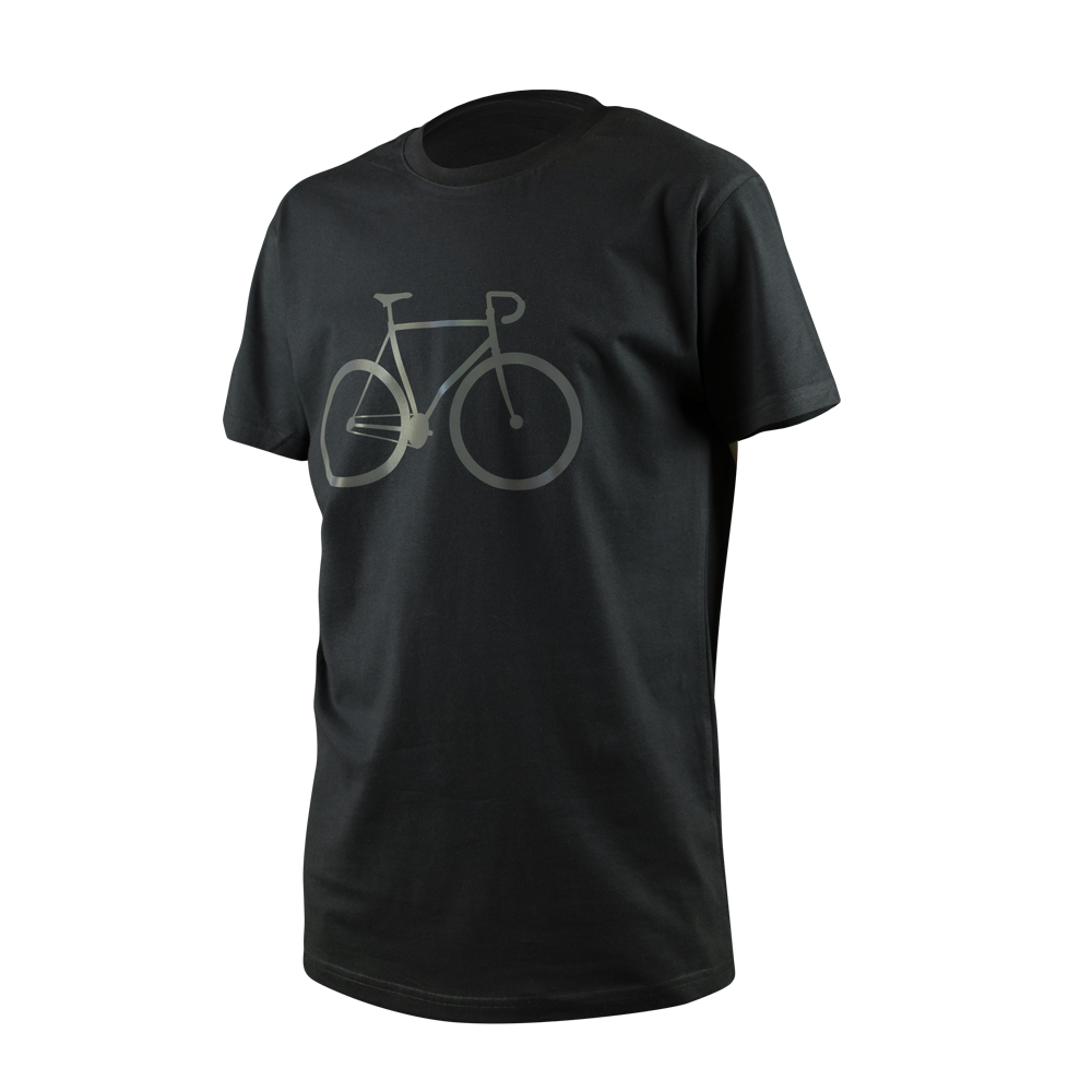 T-Shirt schwarz, mit Fahrrad Aufdruck, Produktbild