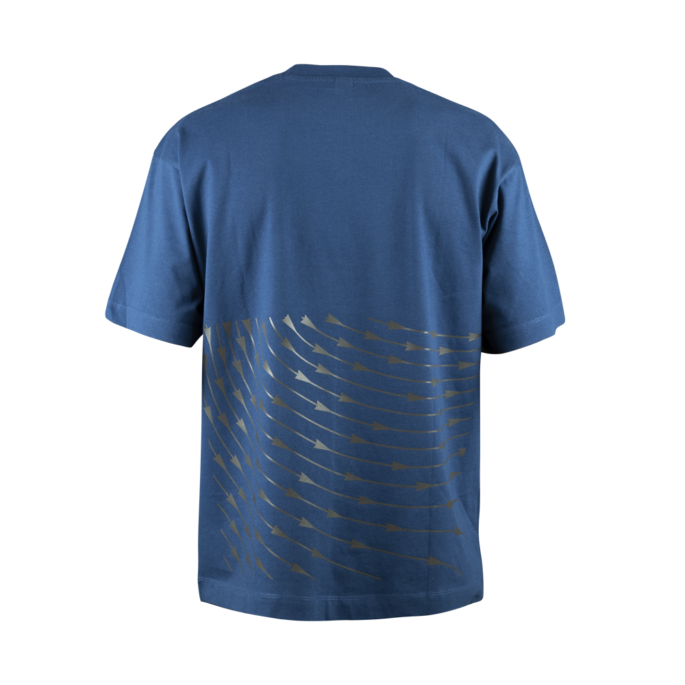 T-Shirt, indigo blau, Rückenansicht, Produktbild