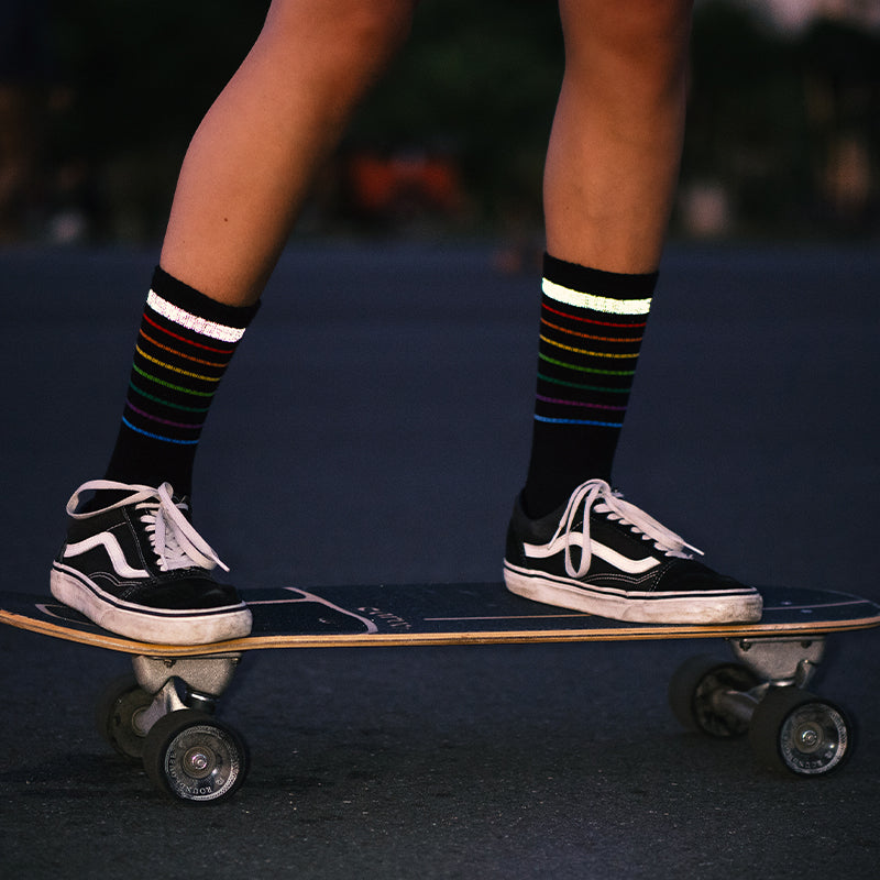 Skating, Vans, Socken, reflektierend, bunt