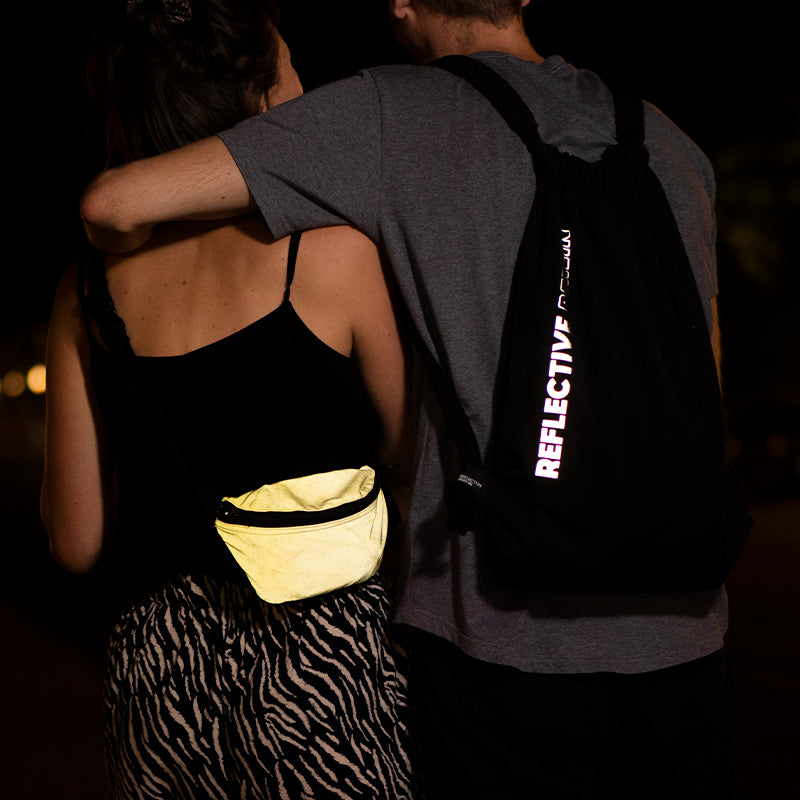reflective pouch and logo bag, night walk 
