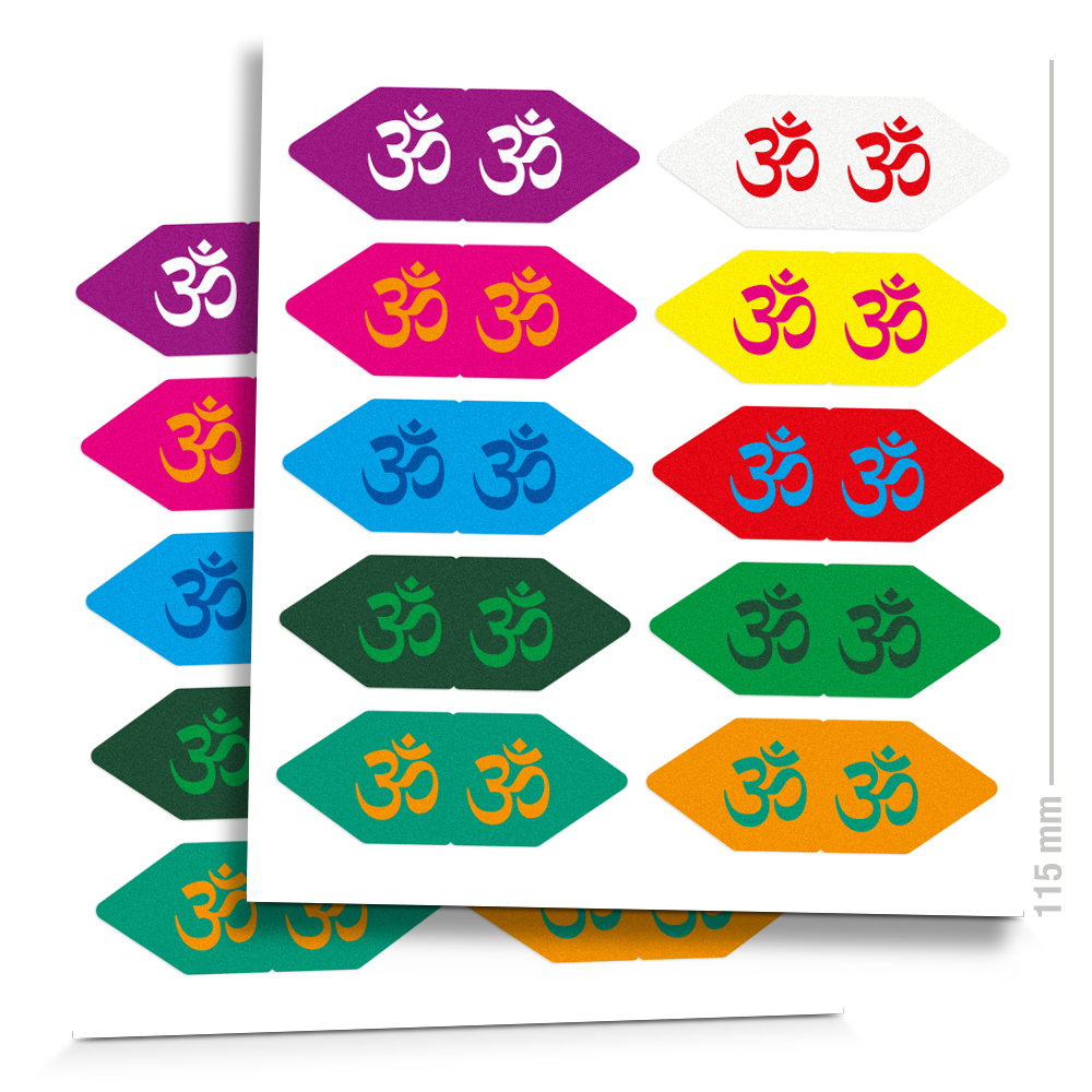 2 Bögen Sticker im Namaste Design, Om, bunte Fähnchen Sticker, Produktvariante