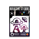 ufo decals in space reflective background and packaging