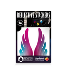 purple candy wings, reflective sticker in packaging
