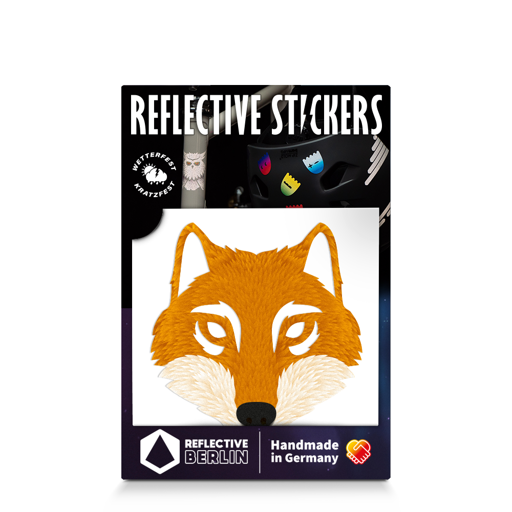 reflective fox decal in packaging