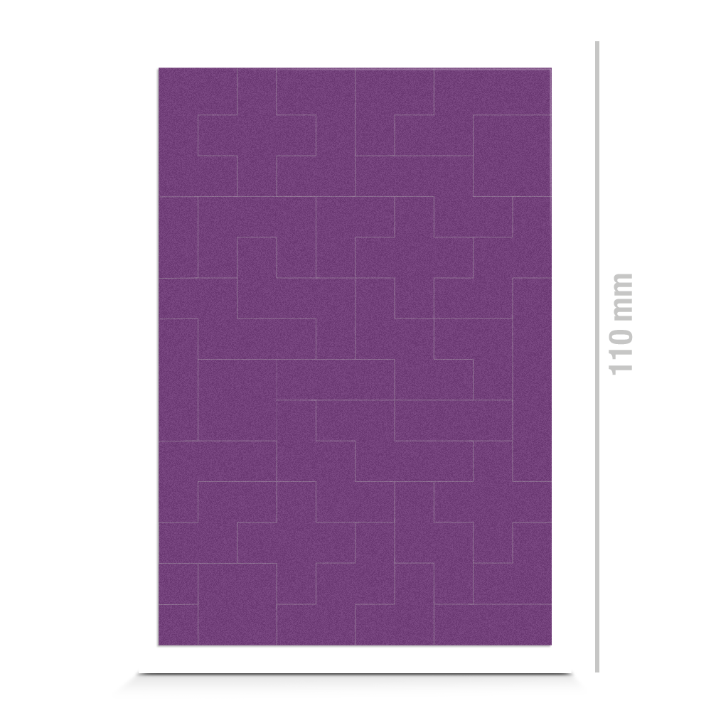 Bricks Sticker für Textil, Freisteller, geometrische Formen, Tetris, Farbe lila