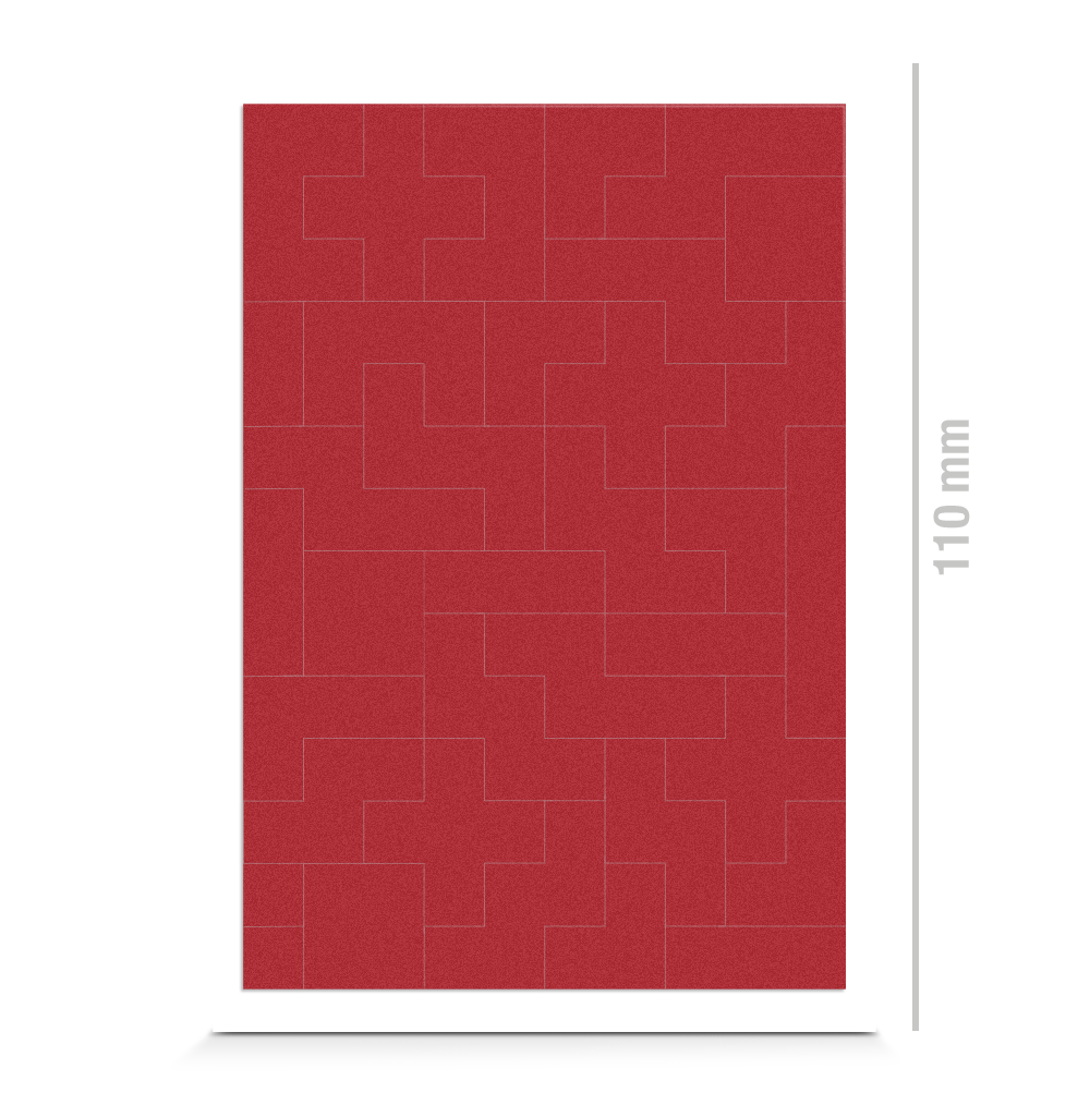 Bricks Sticker für Textil, Freisteller, geometrische Formen, Tetris, Farbe rot
