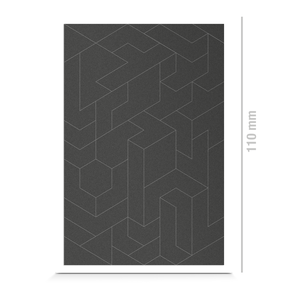 geometrische 3D Sticker für Textil, reflektierend, Freisteller, Farbe schwarz