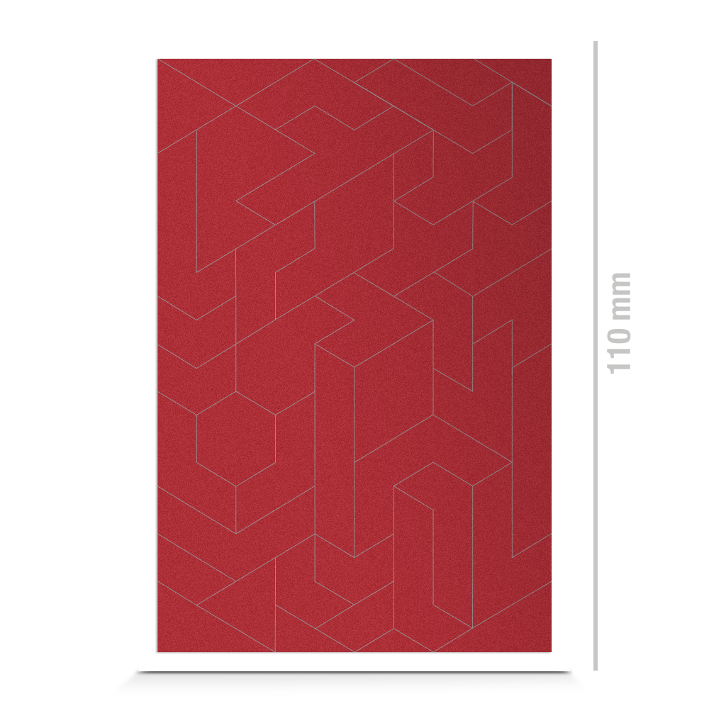 geometrische 3D Sticker für Textil, reflektierend, Freisteller, Farbe rot