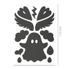  Textilsticker für Kinder, Geist, Flügel, Tropfen und Herzchen, reflektierend, Freisteller, Farbe schwarz