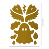  Textilsticker für Kinder, Geist, Flügel, Tropfen und Herzchen, reflektierend, Freisteller, Farbe gold