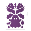 Textilsticker für Kinder, Geist, Flügel, Tropfen und Herzchen, reflektierend, Freisteller, Farbe lila