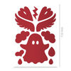  Textilsticker für Kinder, Geist, Flügel, Tropfen und Herzchen, reflektierend, Freisteller, Farbe rot