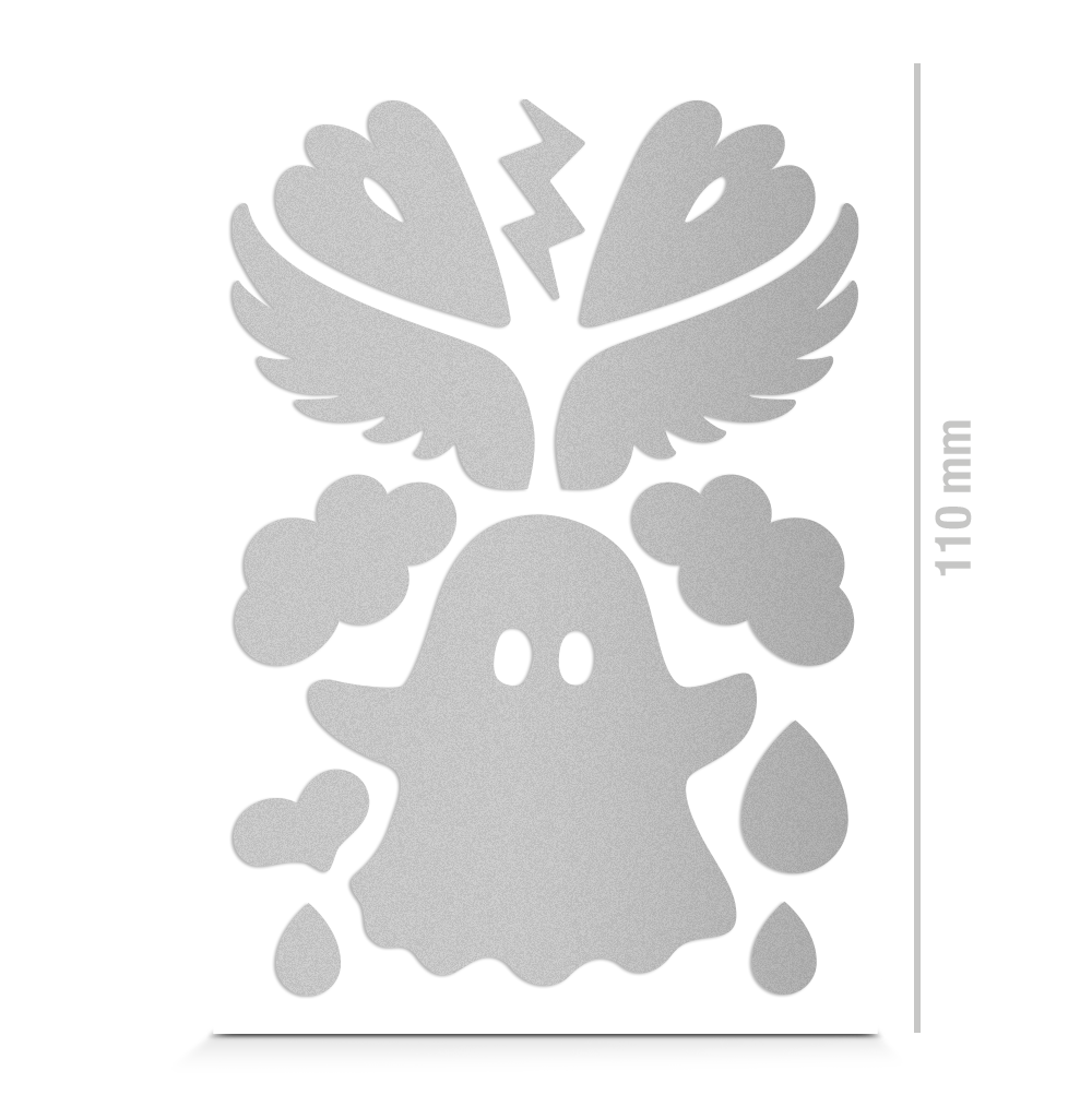 Reflektierende Sticker für Textilien - Motiv: Spooky, Geister – REFLECTIVE  Berlin